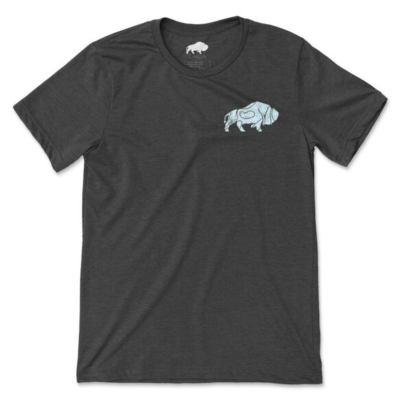 Iceberg Geometric Gray Buffalo Bison Graphic Tee - Picture 2 of 3